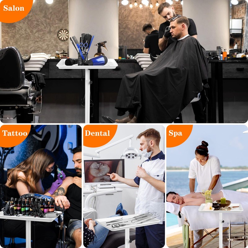 Salon Tray, Salon Rolling Tray with Adjustable Height, Salon Tray