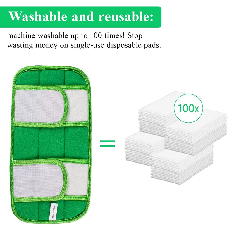 Antoble Reusable Pads Compatible with Flash Speedmop - Washable Microfiber