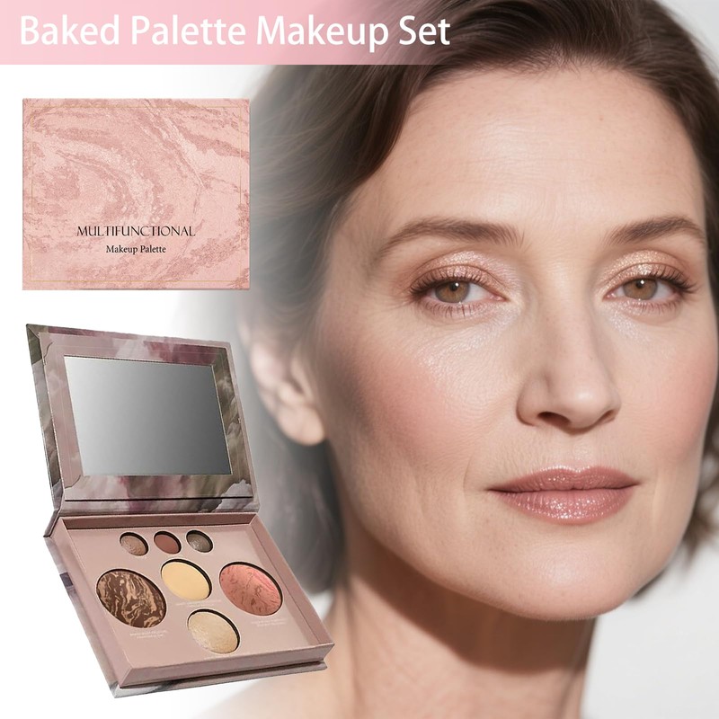 Baked Palette Makeup Set,3Pcs Cosmetic Make Up Starter Kit, Includes