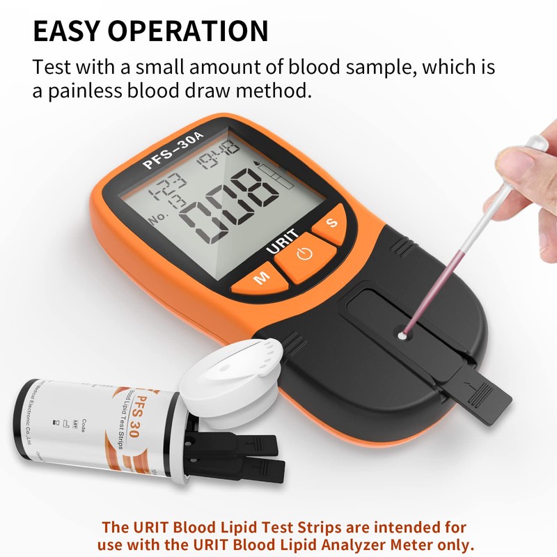 URIT 5 in 1 Lipid Test Strips, 20 Test Strips