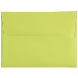 JAM PAPER A6 Colored Invitation Envelopes - 120.7 x 165.1 mm (4 3/4" x 6 1/2") - Ultra Lime Green - 50/Pack