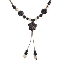 Mikovivi Colorful Ceramic Bead Long Necklace, Vintage Boho Hippie Star Pendant Y-Shaped Beaded Strand Necklace Bohemian Style Summer Statement Trendy Jewelry Accessories Gift for Women