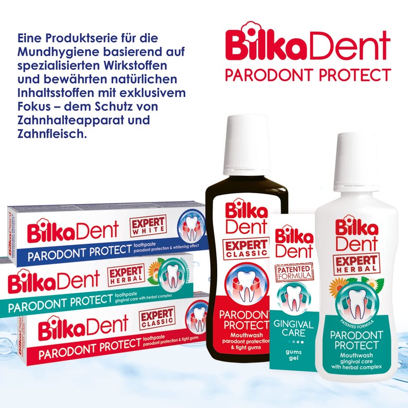 BilkaDent Expert Parodont Protect Mundspülung, Zahnfleischschutz Mundwasser mit Kräuterkomplex, 1