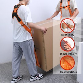 DEYACE Moving Straps 2-Person Shoulder Lifting Straps for Moving Furniture, Appliances, Mattresses or Any Item up to 800 lbs,Orange