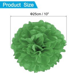 sourcing map 10pcs Tissue Paper Pom Poms 10 Inch Tissue Paper Flowers Wall Decorations for Wedding, Birthday Party, Celebration, Festival Decoration, Grass Green