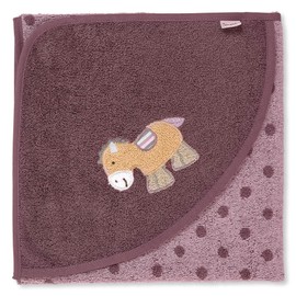 Sterntaler Pauline Pony Hooded Bath Towel, Age 0 Months +, 80 x 80 cm, Light Purple