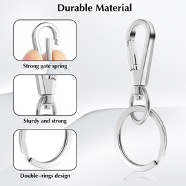 Molain Metal Carabiner Clip Keychain, 4 Pieces Heavy Duty Car Key Holder Organizer Quick Release Keyring for Men Women (C)