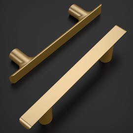 Amerdeco 10 Pack Champagne Bronze Cabinet Pulls 5 Inch(128MM) Hole Centers Kitchen Cabinet Handles Hardware Kitchen Handles for Cabinets Cupboard Handles Drawer Pulls ZH0028