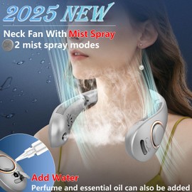 Cooling Neck Fan,Neck Misting Fan-Foldable Bladeless Personal Fans for Your Neck,Mini USB Rechargeable Battery Operated Neck Cooler Device, Mother'S Day Father'S Day Mom Dad Kids Birthday Gifts Green