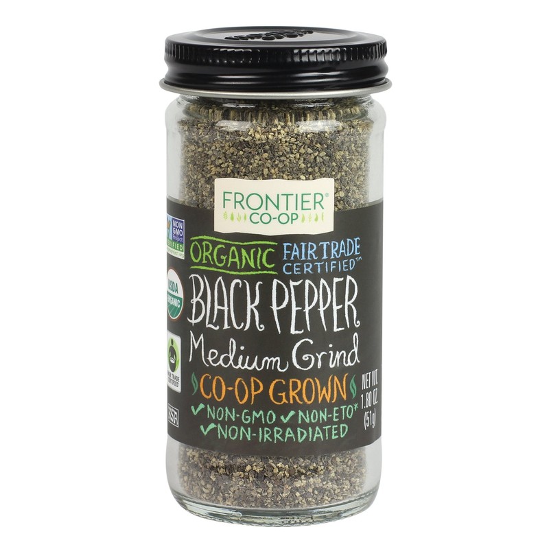 Frontier Natural Products Pepper, Og, Medium Black, Ft, 1.80-Ounce