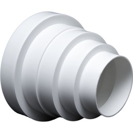 Universal reducer for ventilation systems 80/150 mm diameter, reducer connector tube 80, 100, 120, 125, 150 mm diameter transition ventilation round tube RDRC.