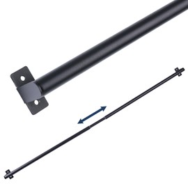 17.2-42.9 Inches Adjustable Screwed Curtain Rod for Door, 2 Sizes in 1 Extend from 17.2-29.6 inches or 32.6-42.9 inches, Work for French Door Window, Cafe, Sash Curtain, Black, 1 Pack