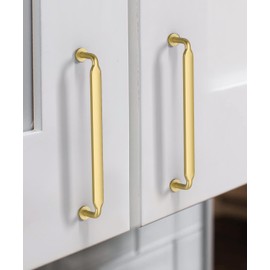 Coinkoly 10 Pack 6-1/5''(160mm) Gold Cabinet Handles Kitchen Brushed Brass Cabinet Pulls Cupboard Handle for Cabinets Drawer Dresser Hardware