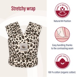 manduca Sling Sling > Leo < Elastic Baby Sling with GOTS Certificate for Babies and Newborns from Birth (Limited Edition, Animal Print, 5.10 m x 0.60 m)