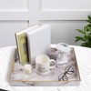 MAONAME Plastic Decorative Tray, Marbling Tray with Handles, Rectangular Coffee