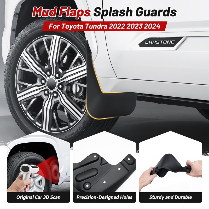 Sunsdrew Mud Flaps for Toyota Tundra 2022-2026 Mudguards Accessories All-Weather