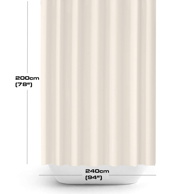 Tropik Home Light Cream Fabric Shower Curtain In 5 Different