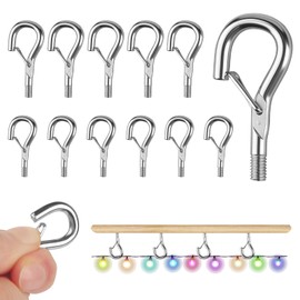 Pack of 12 Screw Hooks Thread M4 & M5 Hook Screw Half Round Eye Screw Hook Hook Screw Hanging Hook with Spring Buckle Eye Hooks for Coupling Components with Metric Female Thread