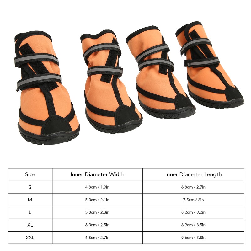 Dog Boots Waterproof Prevent Slipping Reflective Adjustable Outdoor Dog Shoes