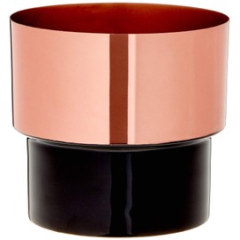 LaLe Living Bakir Flower Pot Copper with Black, Diameter 13.5 x 13 cm as Planter or Planter for Succulents, Herbs or Green Plants