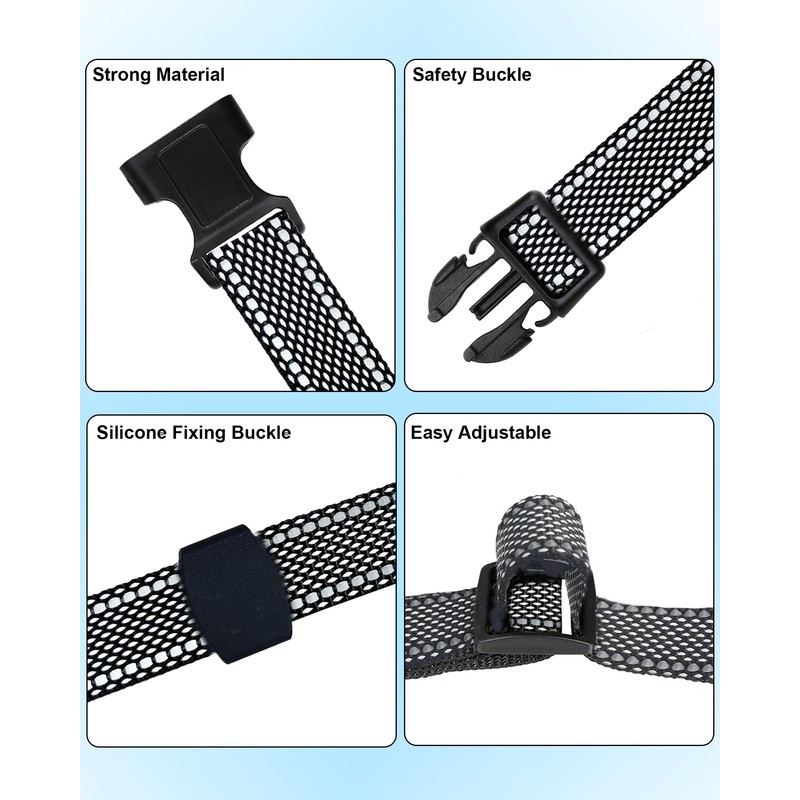 Doparet Heavy Duty Reflective Adjustable Replacement Strap, Soft Nylon Collar