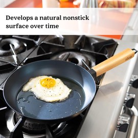 Alva Forest 8" & 11" Seasoned Blue High Carbon Steel Pan Set Natural Non Stick Frying Pans Non Toxic PFAS PFOA PTFE Free Carbon Steel Frying Pans Healthy Nonstick Pan Safe in All Stovetop & BBQ