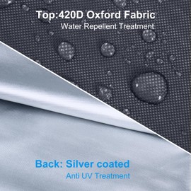 OKPOW Patio Umbrella Cover for 7-11ft Outdoor Umbrellas - 420D Waterproof Garden Market Umbrella Cover - Windproof Outside Parasol Covers for Deck Pool Beach Umbrellas