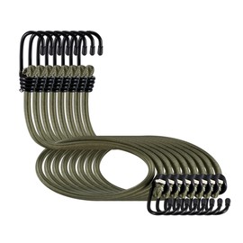 CanKing Heavy-Duty Bungee Cords with Hooks 20“ Elastic Ropes with Durable Metal Hooks for Camping, Travel, Home, and Outdoor Use, Secure, Versatile and Reliable, Camo Green 20 inch 8 Pack