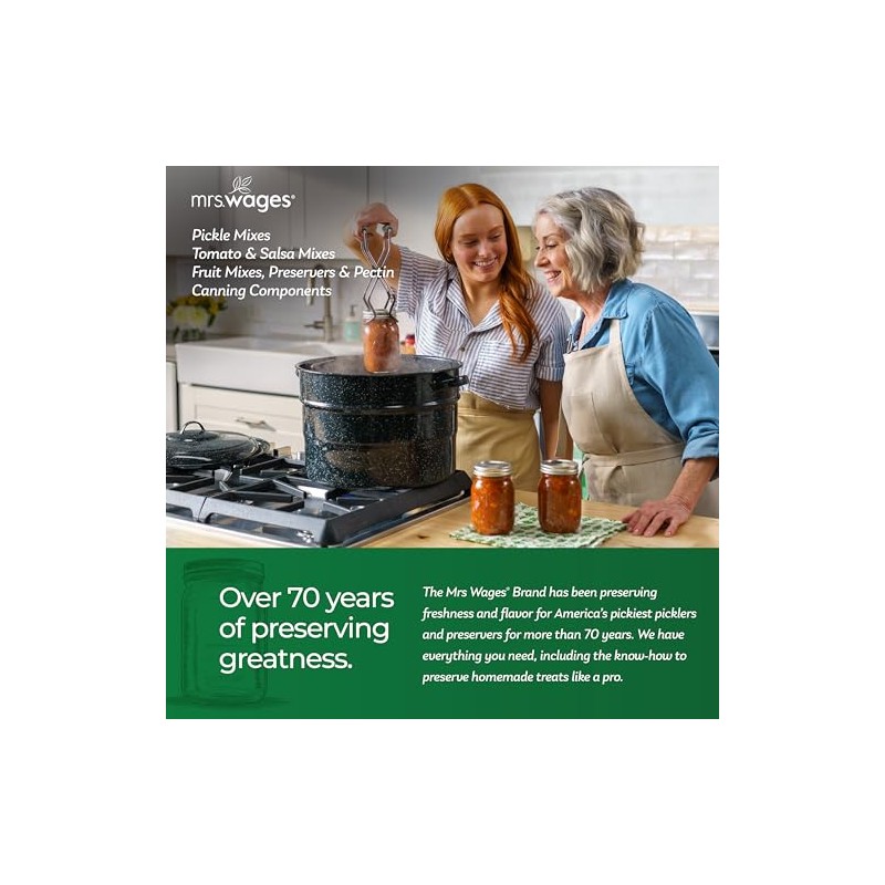 Mrs. Wages Pickling and Canning Salt, Easy-To-Use, Clear Canning Brine,