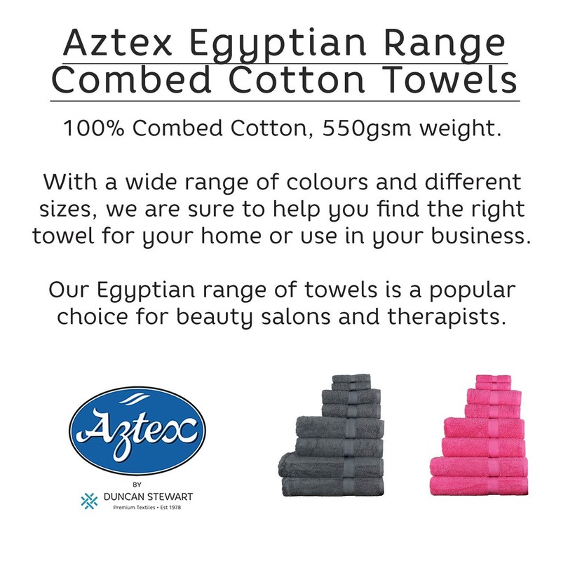 aztex Egyptian Range, 100% Cotton Towels - Hand Towel, Turquoise