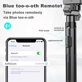 Tking Single Axis Stabiliser Selfie Stick with Face Tracking,Portability Selfie Stick with Detachable Wireless Remote & Tripod Stand Compatible,Gesture Remote Control to Start Shooting