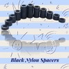 12pcs. x M6 x 5mm Black Nylon Spacers and Standoff