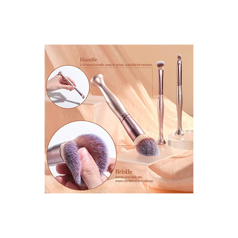 BS-MALL Juego de brochas de maquillaje para base sintética de