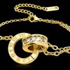 HongYi meiduan STFE Roman Numeral Interlocking Circle Bracelet, Stainless Steel,