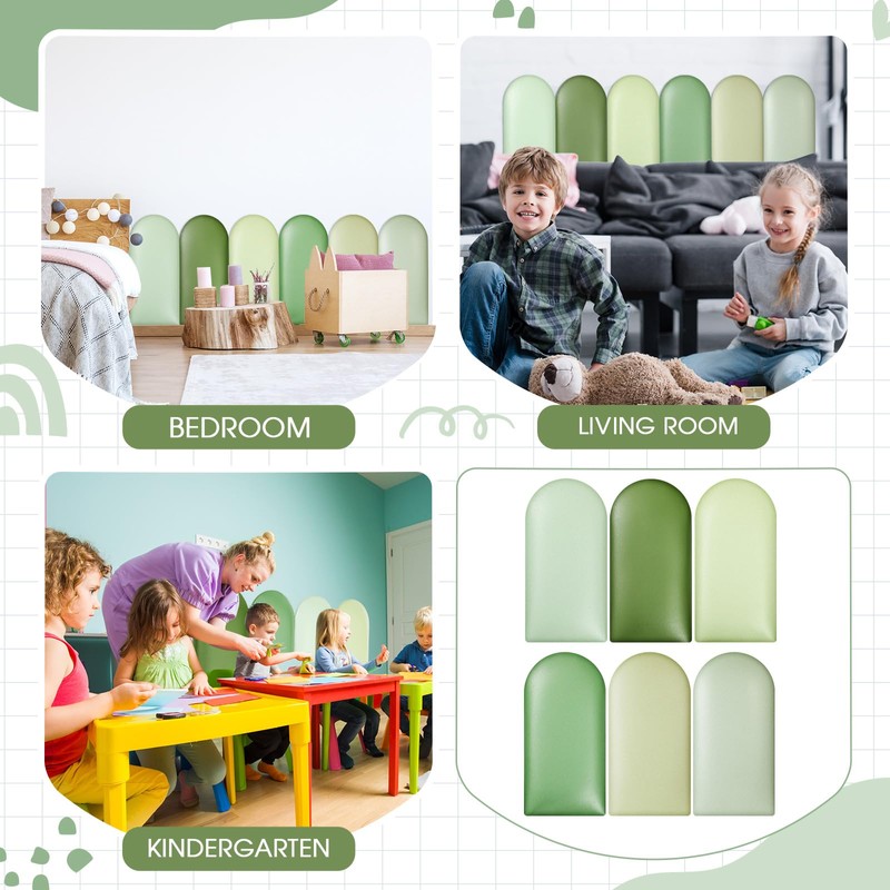 Jetec 6 Pcs Wall Padding for Kids with Autism Playroom