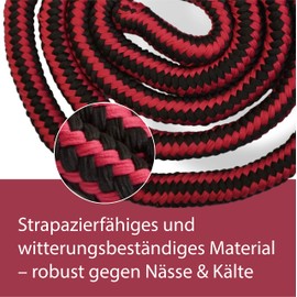 Lead Rope with Panic Hook for Horses - Tie Rope in Various Stylish Designs, Lead Rope, Pony, Donkey, Goat (Red/Black)