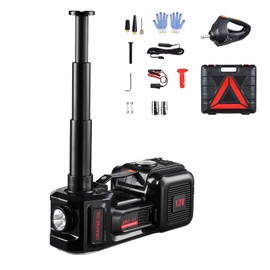 Happybuy 5-Tons/11000 lbs Powered Automobile Jack, Integrated Inflator Electric Scissor Jack, 12V Tyre Changing Tool with Electric Torque Wrench & Illuminated LED, Compact Jack Set for Sedan, SUV