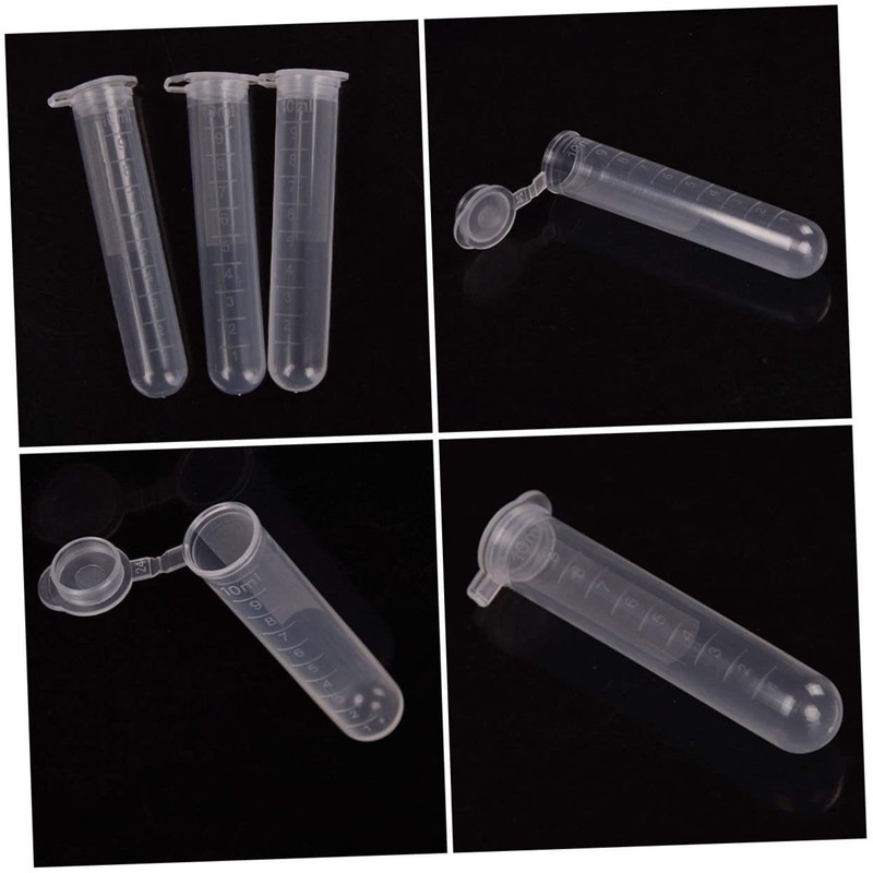 CATIEBYE 200pcs 10ml Plastic Centrifuge Tubes with for Scientific Experiments