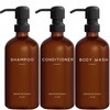 Amber Shampoo and Conditioner Dispenser Set by Brighter Barns -