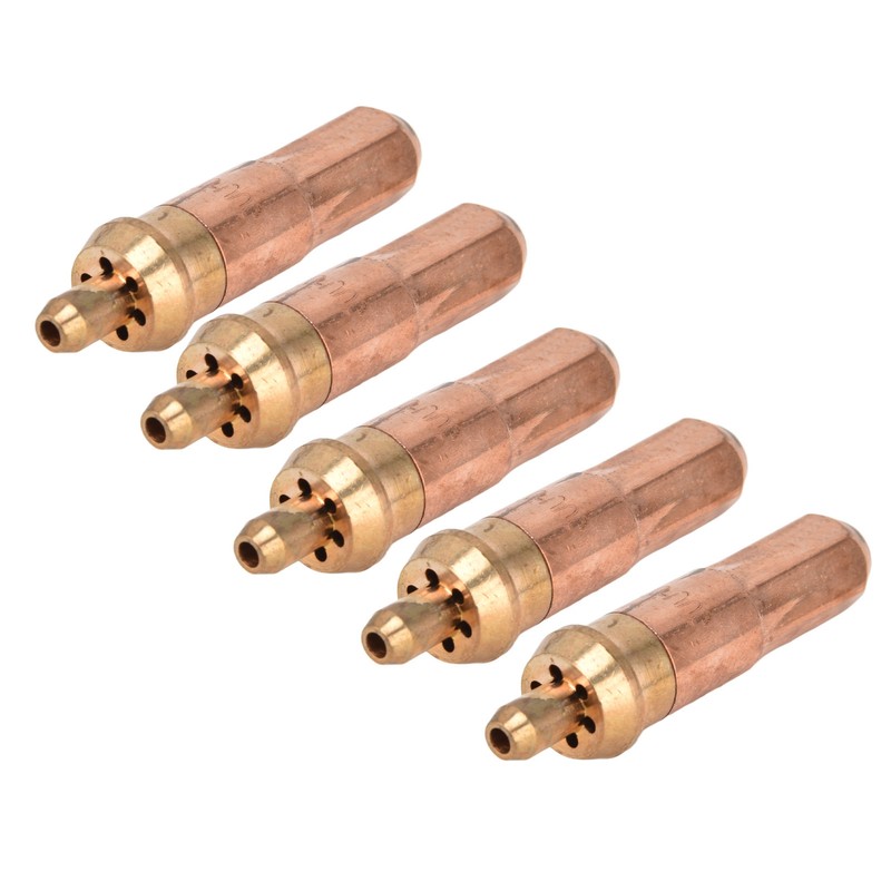 5Pcs Acetylene Cutting Tips Brass Copper Welding Nozzles Torch Consumables