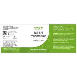woscha Rei-Shi Mushrooms 90 Embo Caps (31 g) (Vegan)