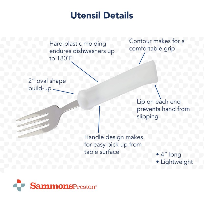 Samons Preston Plastic Handle Utensil, 8" Fork with 4" Contoured