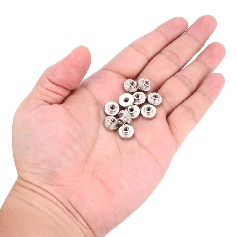 sourcing map Knurled Thumb Nut, 25Pcs M3x0.5mm Iron Round Knobs