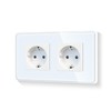 LIAONFOY 2.5D Schuko Double Socket Flush-Mounted Double Wall Socket White