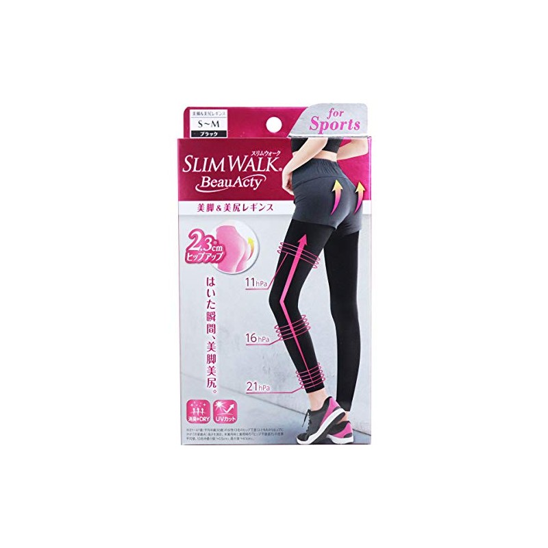 Slimwalk Beau-Acty Slimming Leggings for Legs and Butt, Black, ,