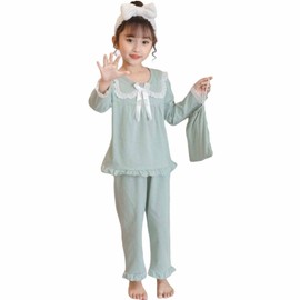 [LIANFOR] Kids' Pajamas, Kids' Nightgown, Girls, Long Sleeve, Cotton, Large Size, Pajamas, Girls, Sleepwear, Long Sleeve, Long Pants, Suitable for Spring and Autumn, 39.4 - 66.9 inches (100 - 170 cm),