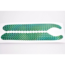 Salmon Elixir 8" Pro Troll Flasher Die Holographic Prism Lure Tape Front Scallop - Holographic Prism Green