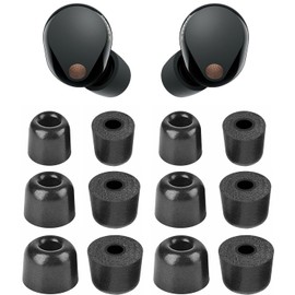 ALXCD Foam Eartips Compatible with Sony WF-1000XM5 Earbuds, S/M/L 3 Sizes 6 Pairs Soft Memory Foam Ear Tips Earbuds Foam Tips, Compatible with Sony WF-1000XM4 Earbuds Foam Tips XM5 6 Pairs Black sml