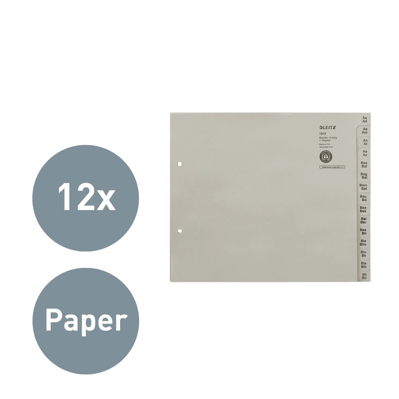 Leitz 13120085 Index Series A-Z A4 Paper for 12 Folders