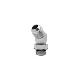 BEITERSTOE 6802-12-12-NWO Hydraulic Hose Adapter Fitting 3/4" Male JIC 37°Flare (1-1/16"-12UNF)×3/4" Male Adjustable Nut O-Ring Boss (1-1/16"-12UNF) 45° Elbow SAE Pipe Joints Connector Carbon Steel